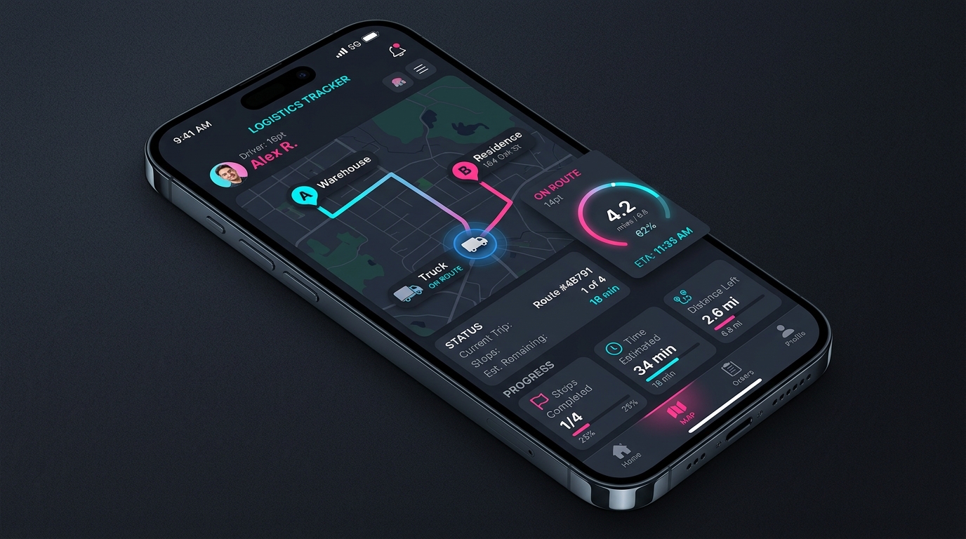 SmartLogistics Route Planner Mobile Application Interface